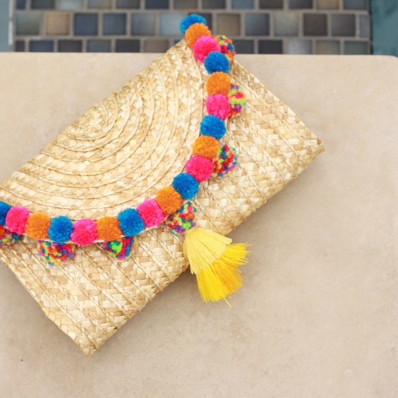 HOST PICK Straw pompom handmade tassel clutch - Picture 4 of 4